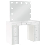 Starlit White Mirrored 48" Vanity Table Set With Stool