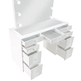 Starlit White Mirrored 48" Vanity Table Set With Stool