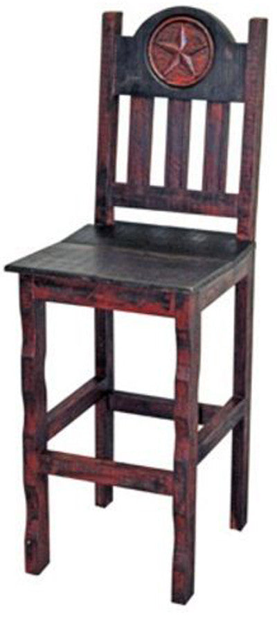 Red Rustic 3-PC Round Bar Table Set With Star