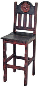 Red Rustic 3-PC Round Bar Table Set With Star