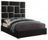 SYLVIA Black Faux Leather Bed