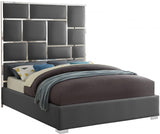 SYLVIA Gray Faux Leather Bed