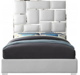 SYLVIA White Faux Leather Bed