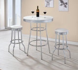 BEL AIR White 3 Piece Bar Height Set