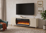 Lucent Pearl 78" Wide x 25" Height TV Stand with Fireplace