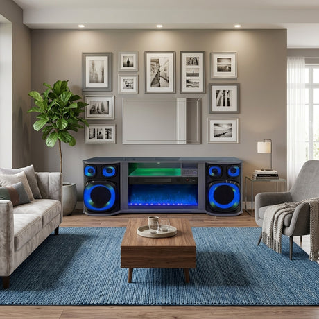 Tron 71" Wide x 25" Height Smart Fireplace TV Stand with Bluetooth Soundsystem