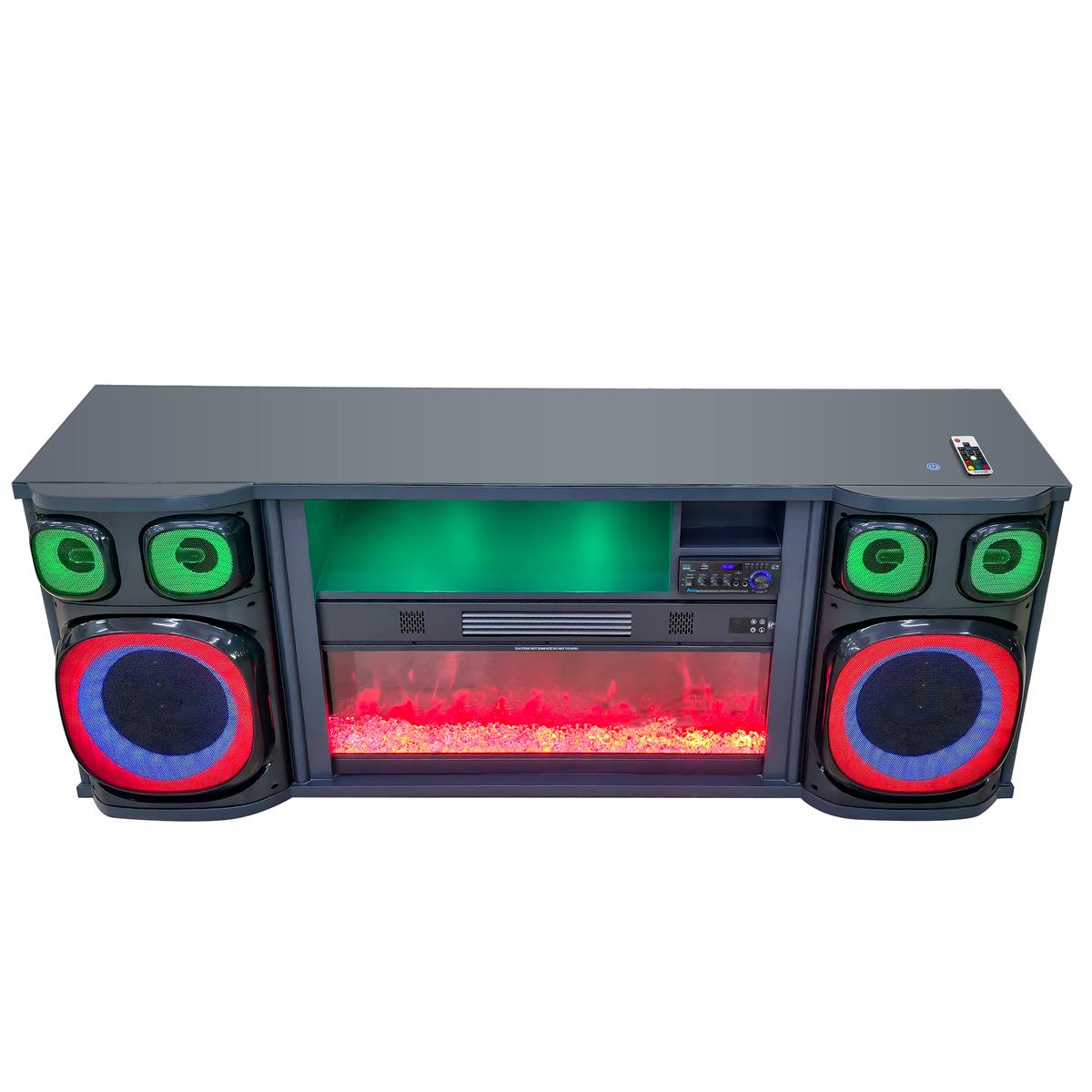 Tron 71" Wide x 25" Height Smart Fireplace TV Stand with Bluetooth Soundsystem