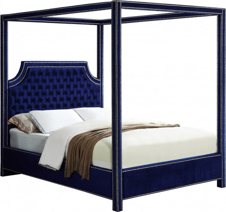 VALENCIA Blue Velvet Canopy Bed