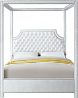 VALENCIA White Velvet Canopy Bed