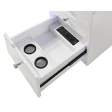 Glitz White 57" Vanity With Lights On Drawers