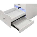 Glitz White 57" Vanity With Lights On Drawers