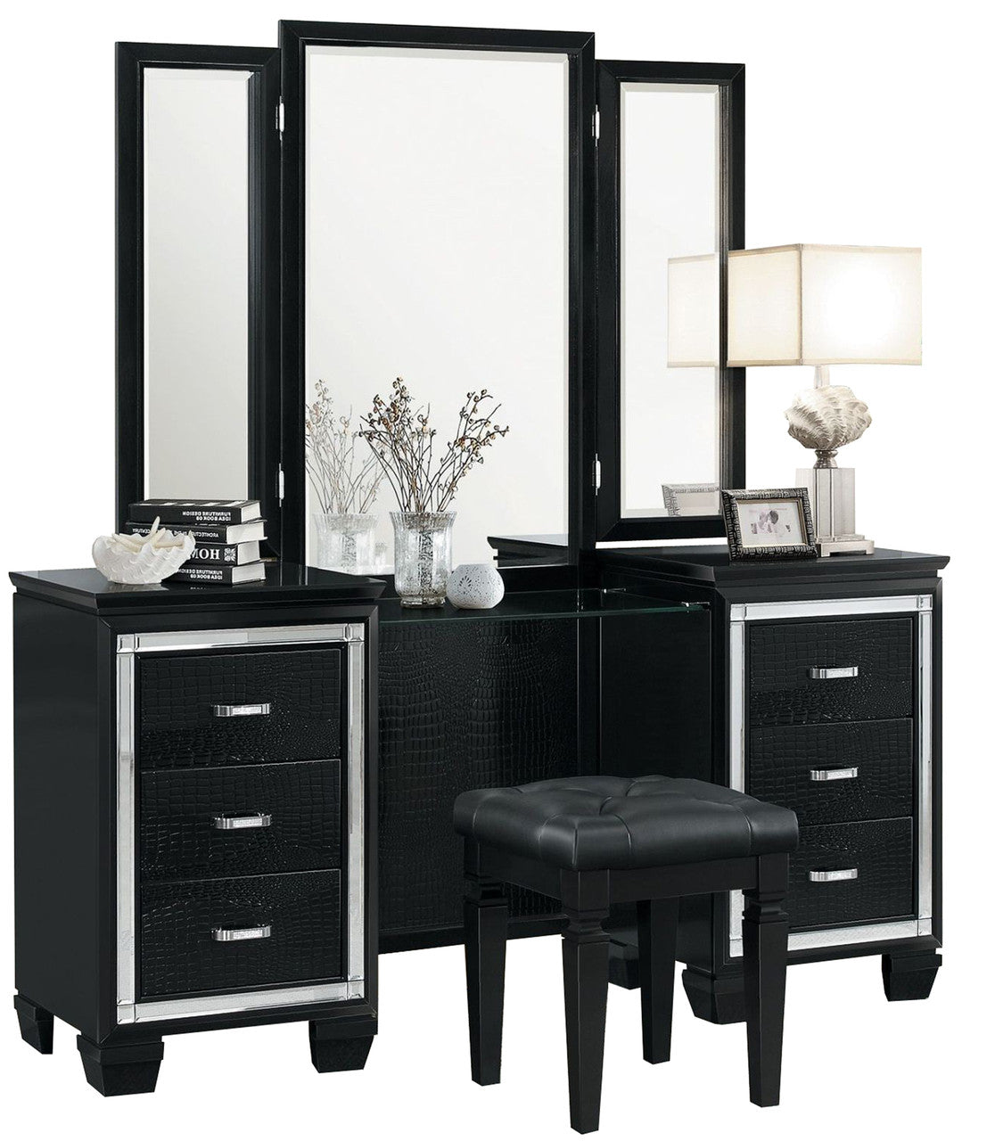 ANNIE Black 64" Wide Vanity With Mirror