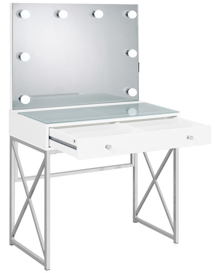Bel Air Studio 32" White Vanity With Stool