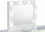 Glitz White 57" Vanity With Lights On Drawers
