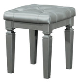 ANNIE Silver 17" Wide Vanity Stool