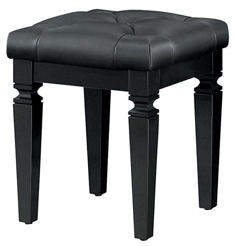 ANNIE Black 17" Wide Vanity Stool