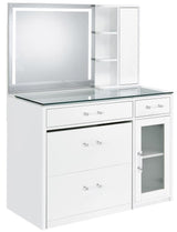 Vegas White 39.5" LED Vanity With Stool