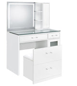 Vegas White 39.5" LED Vanity With Stool