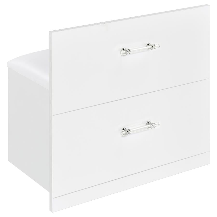 Vegas White 39.5" LED Vanity With Stool
