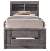 WATSON Gray Twin Storage Platform Bed