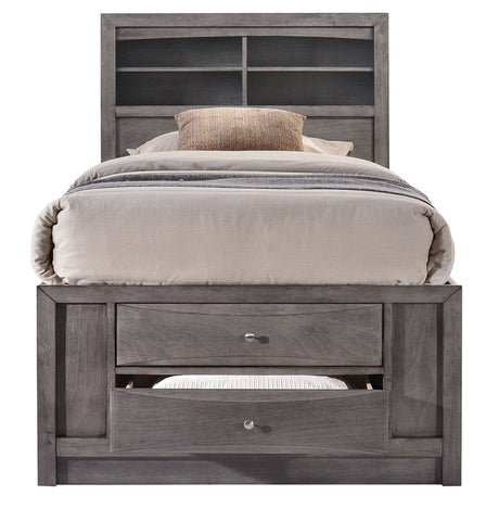 WATSON Gray Twin Storage Platform Bed