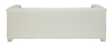 LUCIANA Pearl White 87" Wide Tufted Sofa