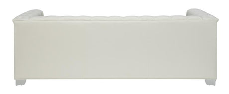 LUCIANA Pearl White Tufted Sofa & Loveseat