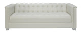 LUCIANA Pearl White Tufted Sofa & Loveseat