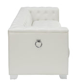 LUCIANA Pearl White 87" Wide Tufted Sofa