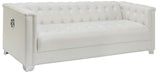 LUCIANA Pearl White Tufted Sofa & Loveseat