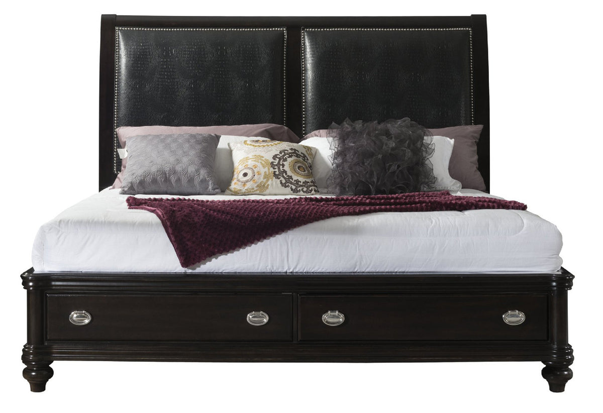 Wilhelmina Dark Espresso Platform Bed With Storage