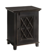 Woodrich Distressed Black Door Nightstand