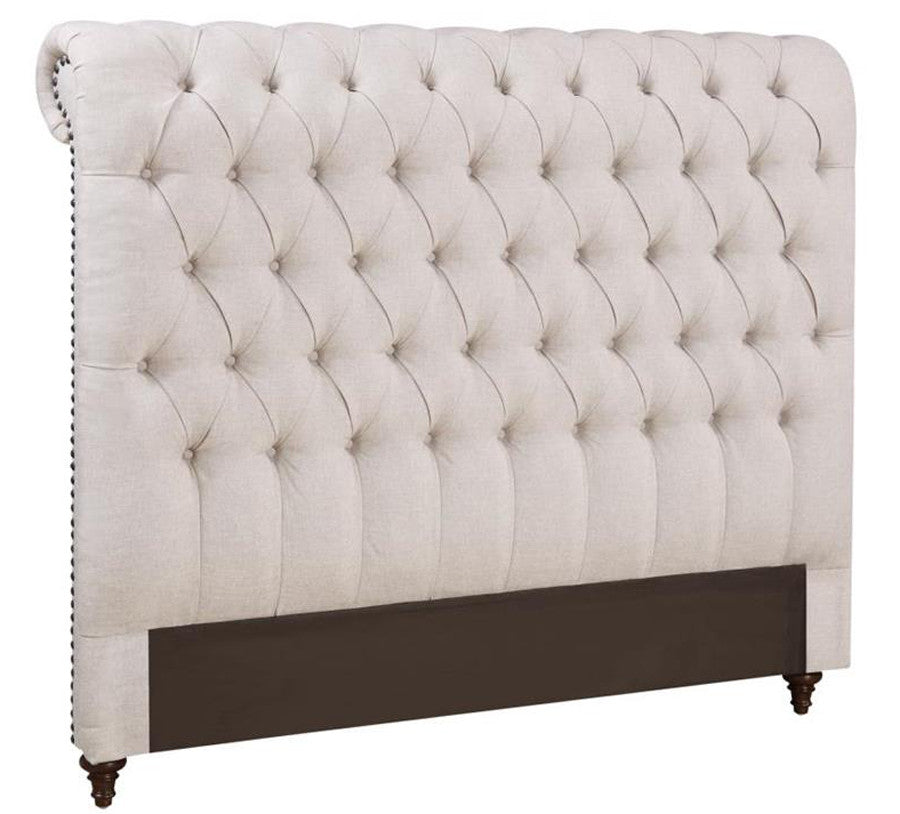 YUKI Beige Fabric Tufted Headboard
